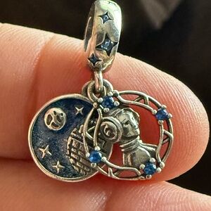 Silver and Blue Zodiac Charm Pendant